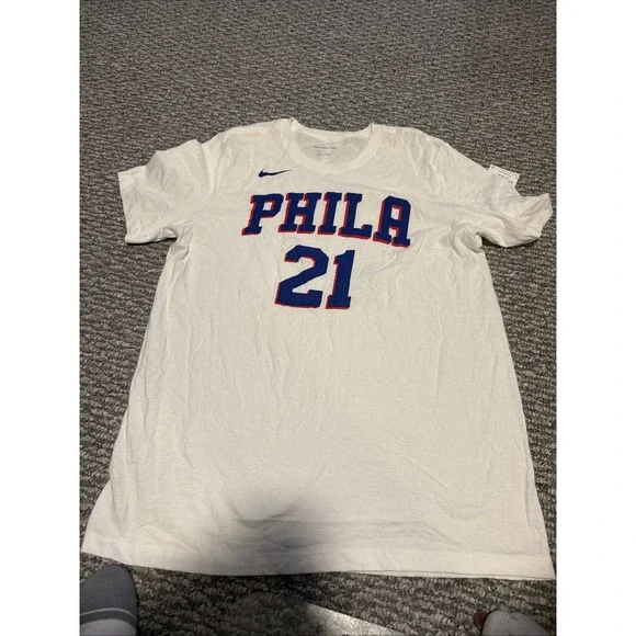 Nike NBA Philadelphia 76ers Joel Embiid #21 T-Shirt Jersey Men's Large NWT - Picture 4 of 7